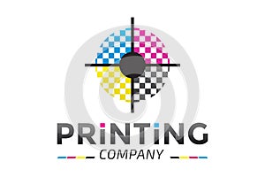 Cross Printing Company Logo with CMYK Colors