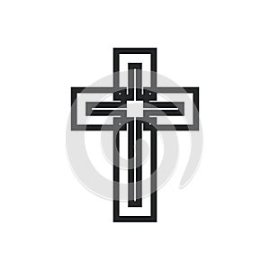 Cross religion god vector illustration icon. Symbol christianity and shape christian sign. Religious crucifix faith and