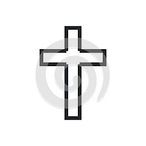 Cross religion god vector illustration icon. Symbol christianity and shape christian sign. Religious crucifix faith and