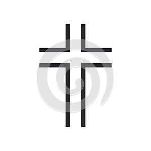 Cross religion god vector illustration icon. Symbol christianity and shape christian sign. Religious crucifix faith and