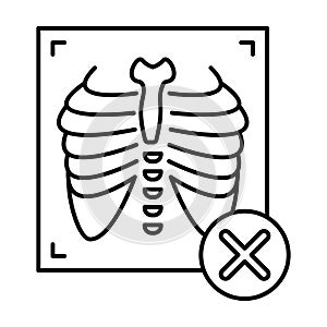 Cross on ribs Flat Style vector icon which can easily modify or edit photo