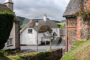 Cross roads in the centre of the pretty Devon village of Dunsford Devon