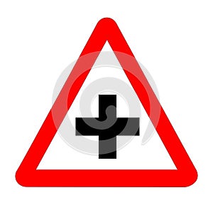 Cross Roads Traffic Sign Isolated