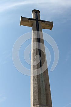 Cross of Sacrifice at Delville Wood CWGC Military Cemetery on the Somme photo