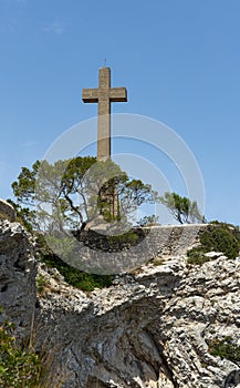 Cross Santuari de Sant Salvador Monastery San Salvador, Spain