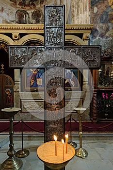 The cross in Sapara monastery in Akhaltsikhe, Georgia