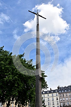 Cross sculpture in memory  of Jeanne d`Arc