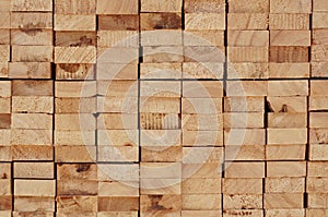 Cross section of arranged timber brown wood for backgrounds