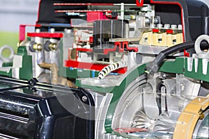 Cross section detail inside Electromagnet centrifugal industrial blower