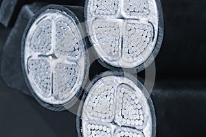 Cross-section of Electrical power cable