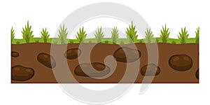 Cross section ground slice isolated some piece nature outdoor ecology underground and freestanding render garden natural