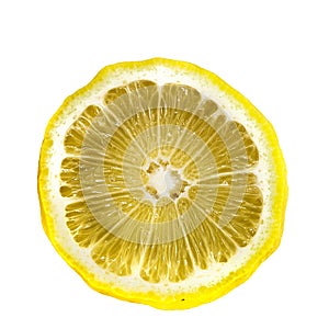 Cross-section of a lemon isolated on white background