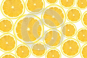 Cross section of lemon slices background