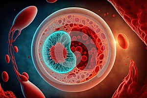 cross-section of a microorganism cell