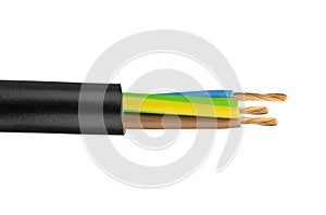 Cross-section of Multi-colored Electrical Cable