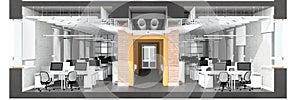Cross section of the office space