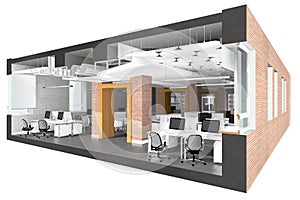 Cross section of the office space