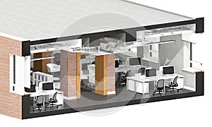 Cross section of the office space