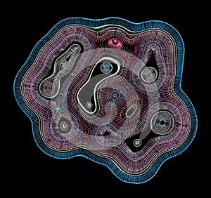 Cross Section Of An Organic Cell With Intracellular Organelles