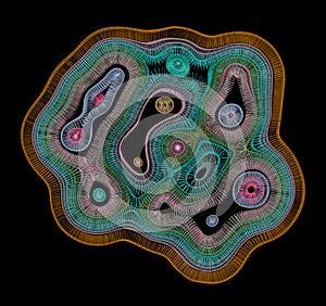 Cross Section Of An Organic Cell With Intracellular Organelles