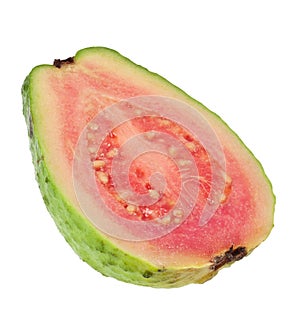 Cross section of a pink guava