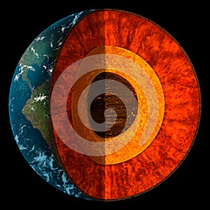 Cross-Section Of Planet Earth - Illustration