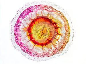 A cross section of a plant cell