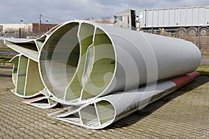 Cross-section of a severed rotor blade of a wind turbine