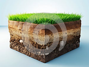 Cross Section of Soil with Grass