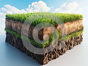 Cross Section of Soil with Grass