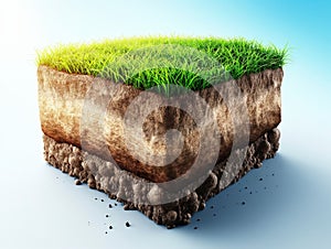 Cross-section of Soil with Grass Layer