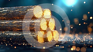 Cross-Section Tree Trunk Pile Texture Background Banner