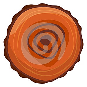 Cross section of tree trunk showing rings for age. Detailed wooden texture with annual growth rings