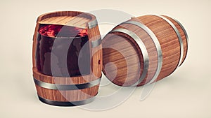 Cross section of the wine barrel.