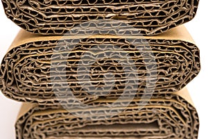 Cross sections of corrugated cardboard