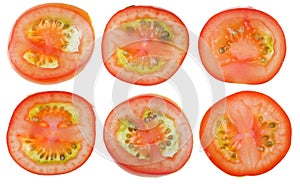 Cross sections of small cherry tomatoes