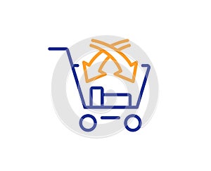 Cross sell line icon. Market retail sign. Vector