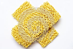 cross-shaped noodles which illustrates not consuming too much instant noodles