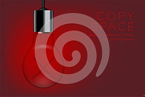 Cross sign shape Incandescent light bulb switch off set Wrong idea concept, illustration isolated glow in red gradient background