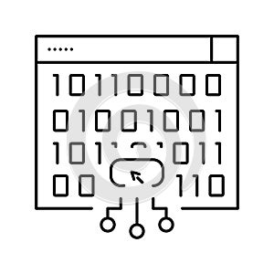 cross-site scripting line icon vector illustration