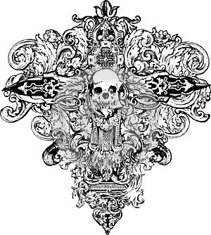 Cross Skull Illustration