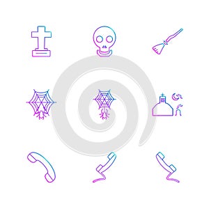 cross , spider , web , halloween , rip , graveyard , horror , eps icons set vector