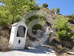 Cross stations next to the Monastery of Madonna Ipseni.