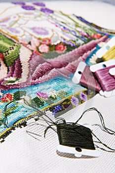 Cross stitch art in the making