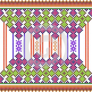 Cross Stitch Embroidery floral design for seamless pattern texture