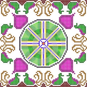 Cross Stitch Embroidery floral design for seamless pattern texture