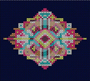 Cross-stitch ethnic ornament