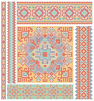 Cross-stitch ethnic Ukraine pattern design