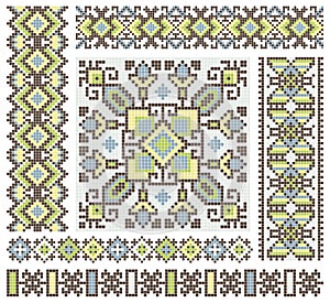 Cross-stitch ethnic Ukraine pattern design