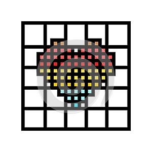 cross stitch pattern embroidery hobby color icon vector illustration
